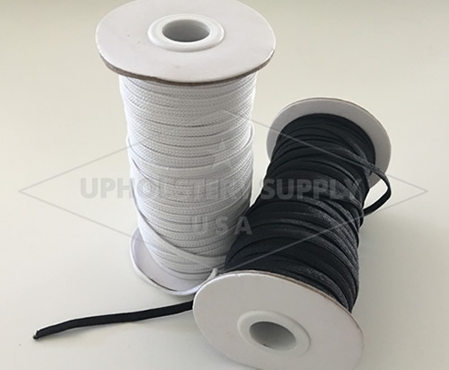 5/32" (4mm) Flat Braided Thatch Elastic - 45 Yard (Black) or 55 Yard (White) Rolls