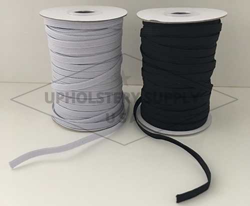 1/4" (6mm) Flat Braided Ribbed Elastic - 50 Yard Roll