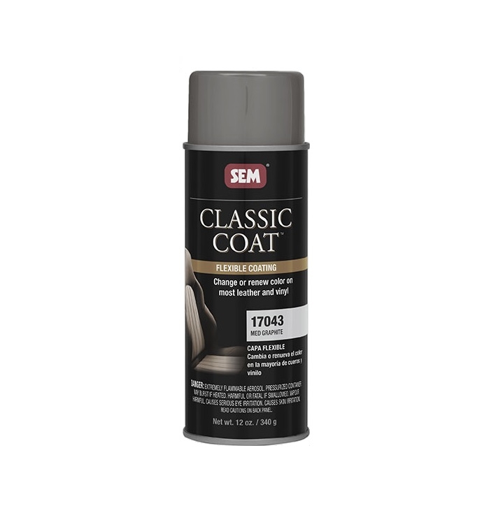 SEM Classic Coat Flexible Vinyl and Leather Spray Paint | OEM Recommended  Car Interior Paint for Vinyl and Leather Surfaces, Approximate Coverage of